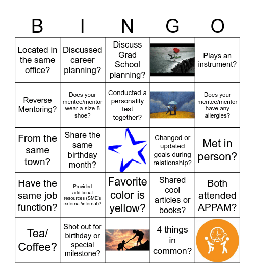 Mentoring Bingo! Bingo Card