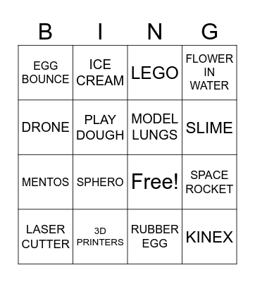 STEM EVENT Bingo Card