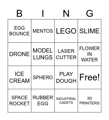 STEM EVENT Bingo Card