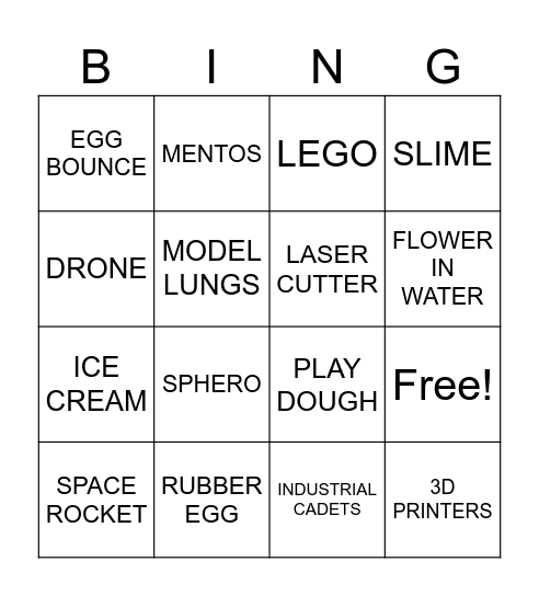 STEM EVENT Bingo Card