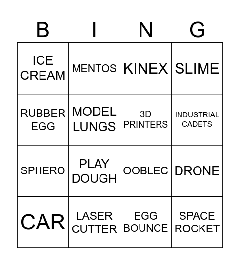 STEM EVENT Bingo Card