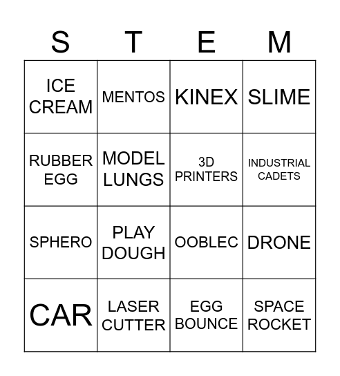 STEM EVENT Bingo Card
