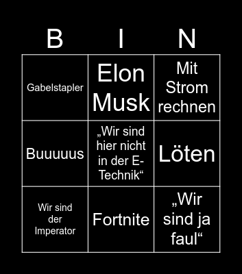 IT Grundlagen Bingo Card
