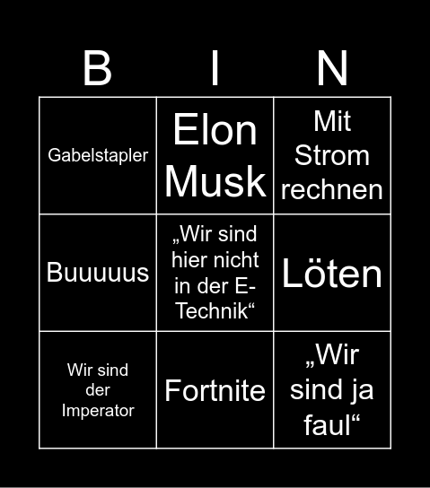 IT Grundlagen Bingo Card