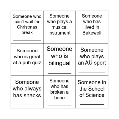 Mingle2.0 - People bingo Card