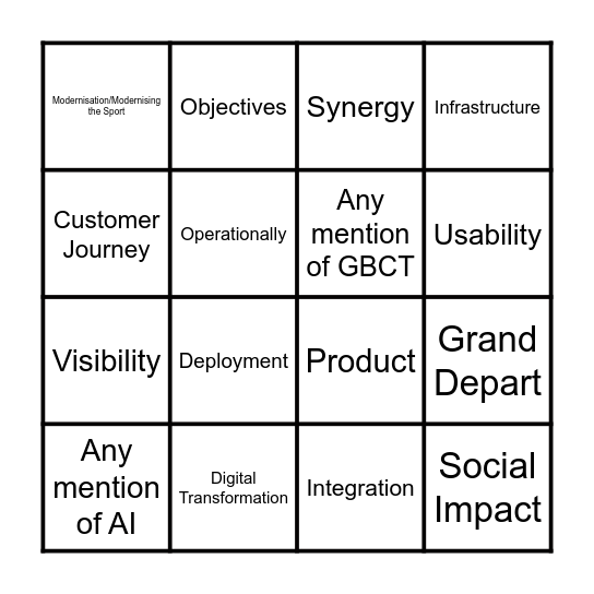 BrTiSh CyClInG bInGo! Bingo Card