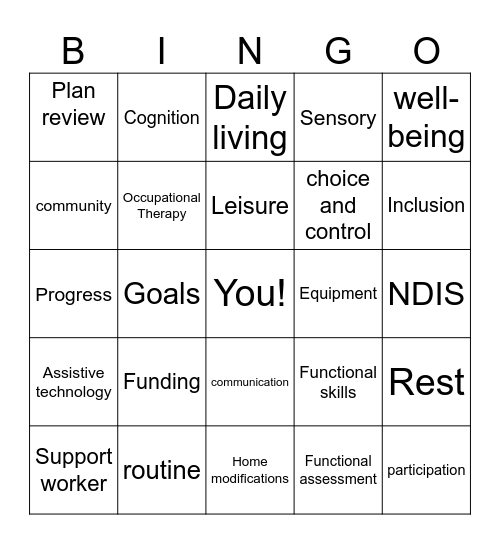 OT Bingo! Bingo Card
