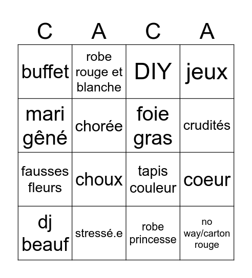 les mariaches Bingo Card