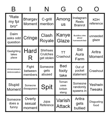 Group Bingo Card