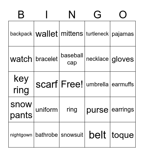 Bingo Card