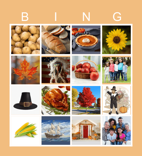 THANKSGIVING BINGO Card