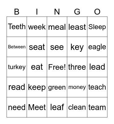 ea ee ey vowl teams Bingo Card
