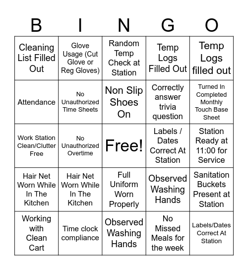 GEM AWARD Bingo Card