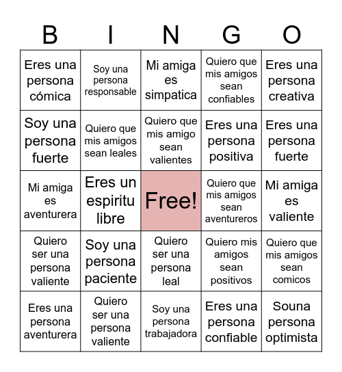 BINGO CUMPLIDOS Bingo Card