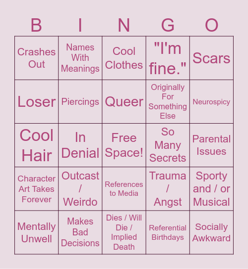 Rea's Bingo Card