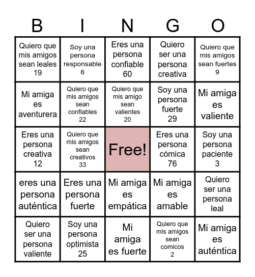 BINGO CUMPLIDOS Bingo Card