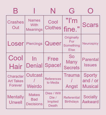 Rea's Bingo Card