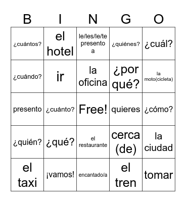 Que Chevere 1 3A Bingo Card