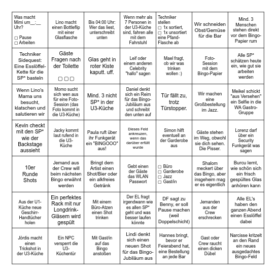 10. Offizieller Mojo-Bingo-Abend Bingo Card