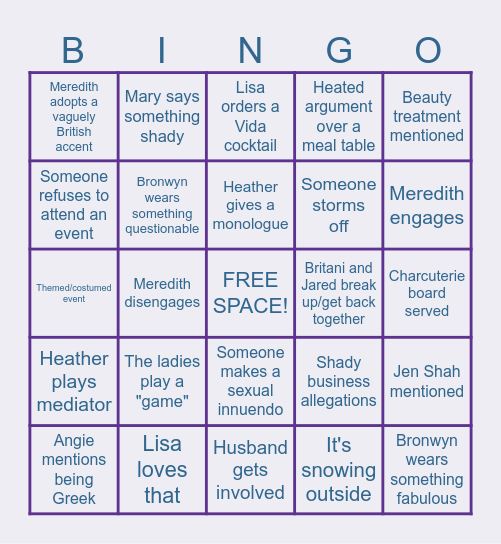 RHOSLC S6 BINGO Card