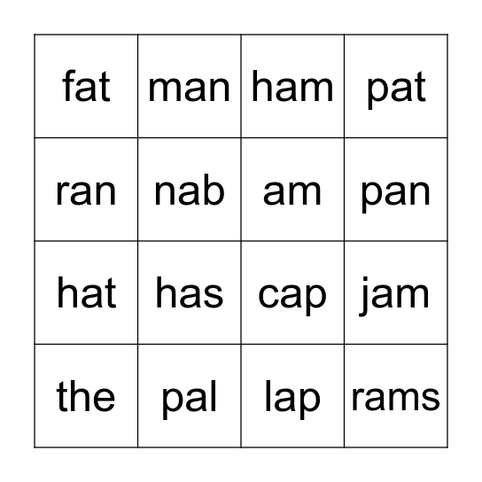 Lesson 3 Bingo Card