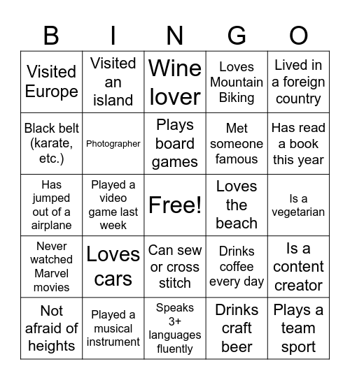 WARHW 2025 Bingo Card
