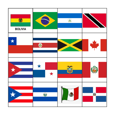 Continente Americano Bingo Card