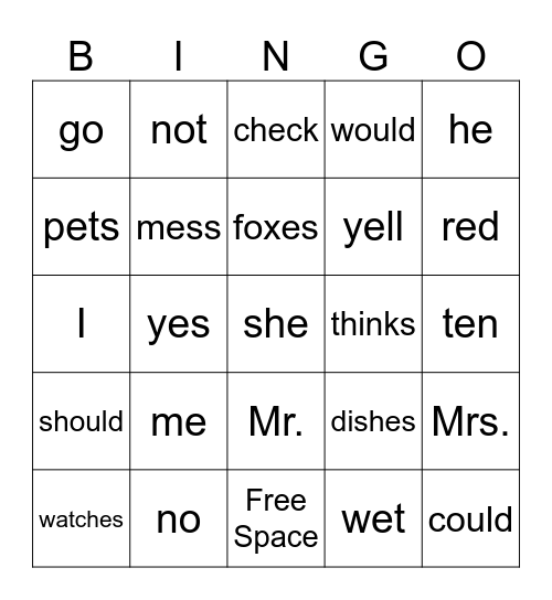 Project Read Unit 14 Bingo Card
