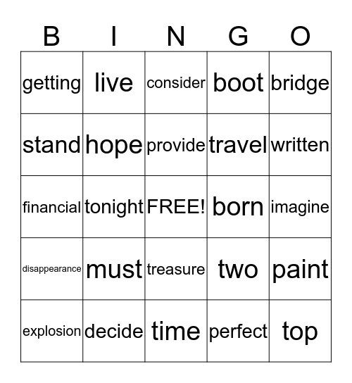 Sound Path Spelling Word Bingo Card