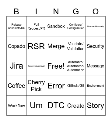 SFDevOps Bingo Card