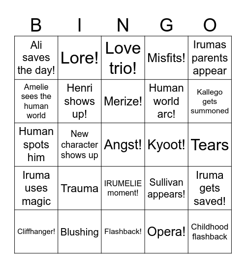 Human World Bingo! Bingo Card