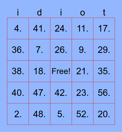 Sécurité d'emploi Bingo Card