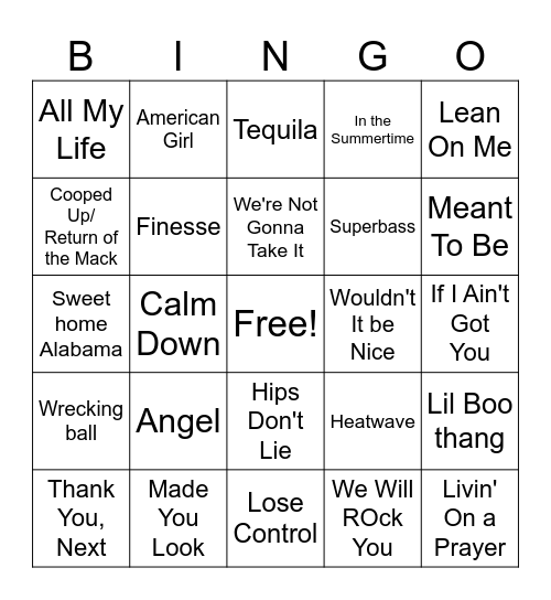 Music Mixed music Lil Boo Bingo Card
