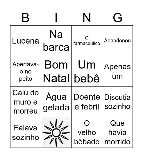 Natal na barca Bingo Card