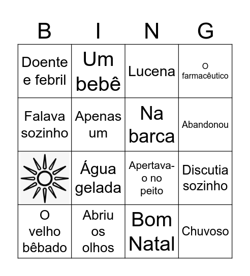 Natal na barca Bingo Card