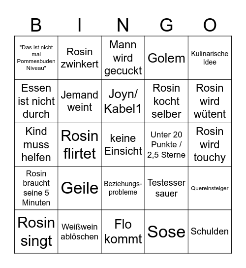 Rose bingo Card