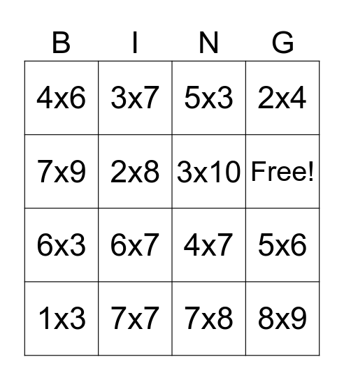 Fact Review Bingo Card