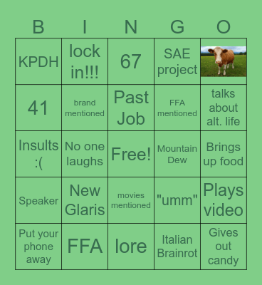 2B Ziggy Bingo Card