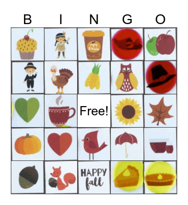 Thanksgiving BINGO Card