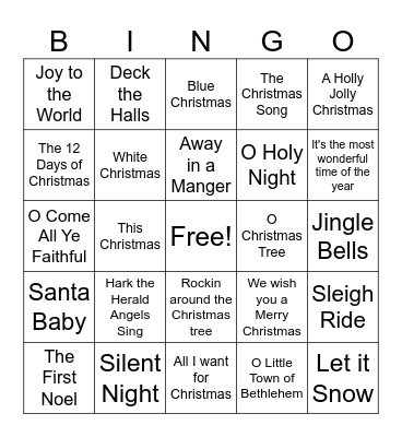 CHRISTMAS CAROLS Bingo Card