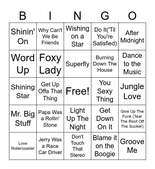 C2 - Funkadelic Bingo Card