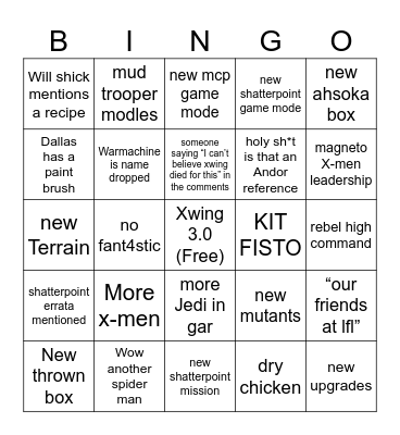 Ministrav Bingo Card
