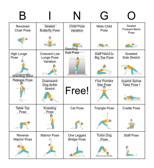 Yoga Bingo Card