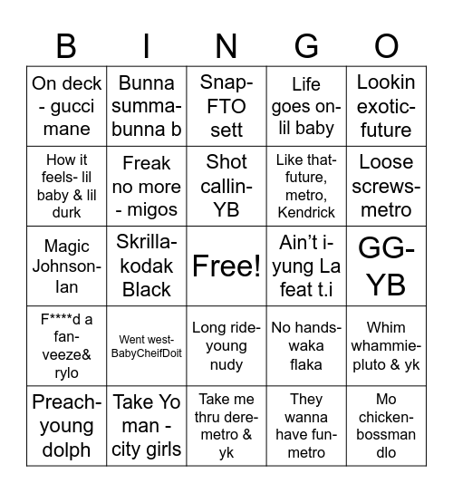 ALABAMA A&M tR Bingo Card