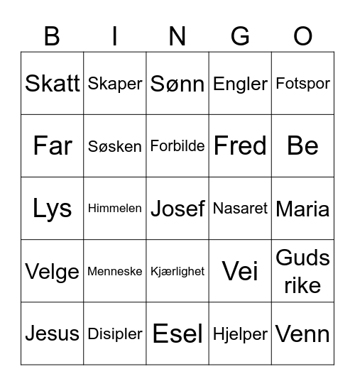 Jesus min venn Bingo Card