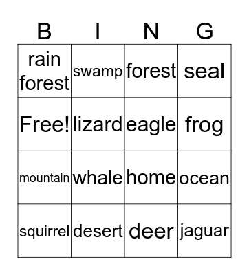 Let's Take Care of the Earth Bingo Card