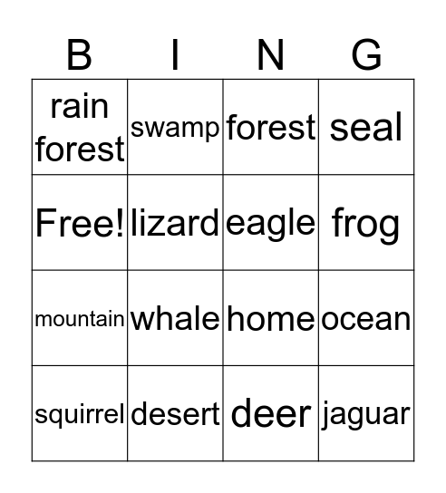 Let's Take Care of the Earth Bingo Card