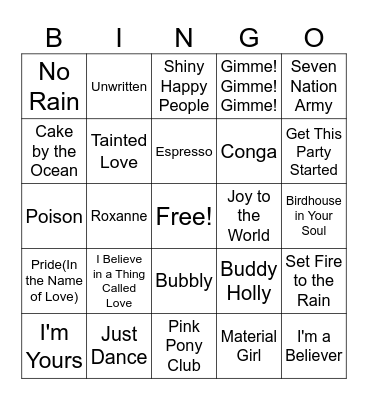 C5 - Random Bangers 2 Bingo Card