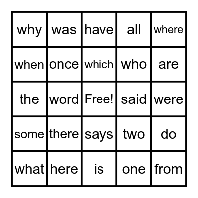 CKLA Skills 1 Bingo Card