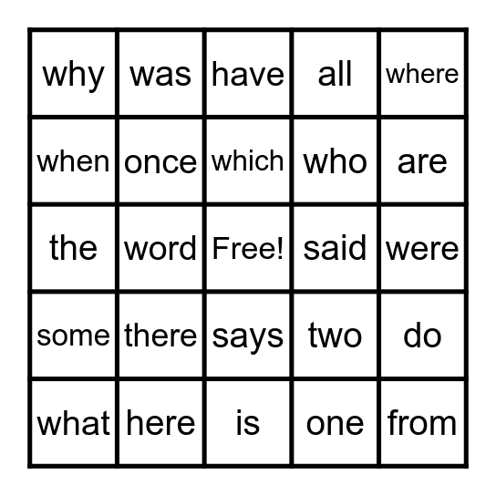 CKLA Skills 1 Bingo Card